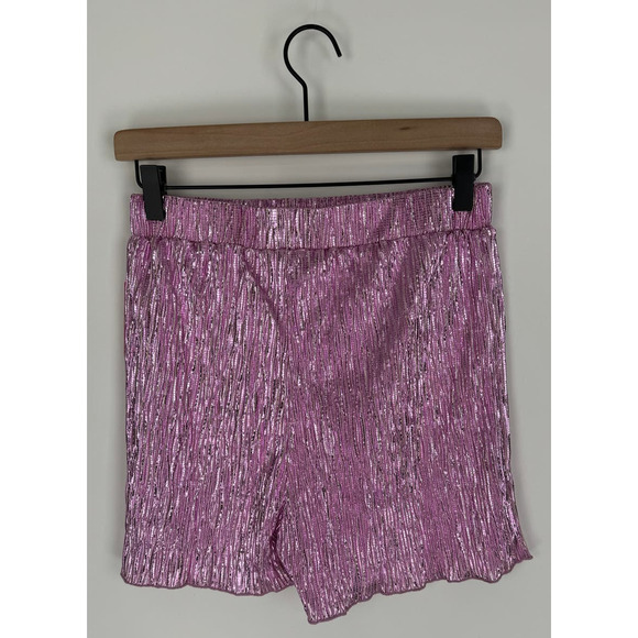 Buddy Love Veronica Textured Shorts Pink Metallic Womens XS New - Picture 5 of 8